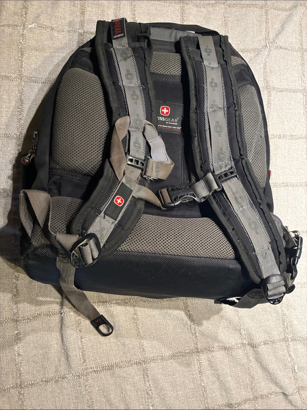 SwissGear Black and Gray Men's Laptop Backpack with Padded Straps